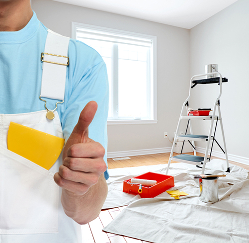 House interior painting worker
