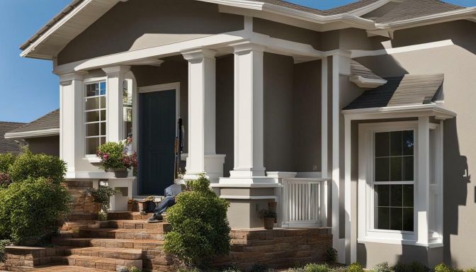 A home with a front porch and steps that requires painting