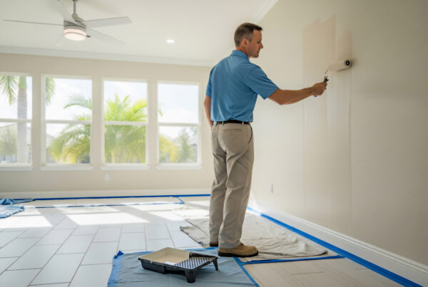 TJ Handyman Services professional working on a residential project, representing trusted interior painting contractors in Orlando, FL.