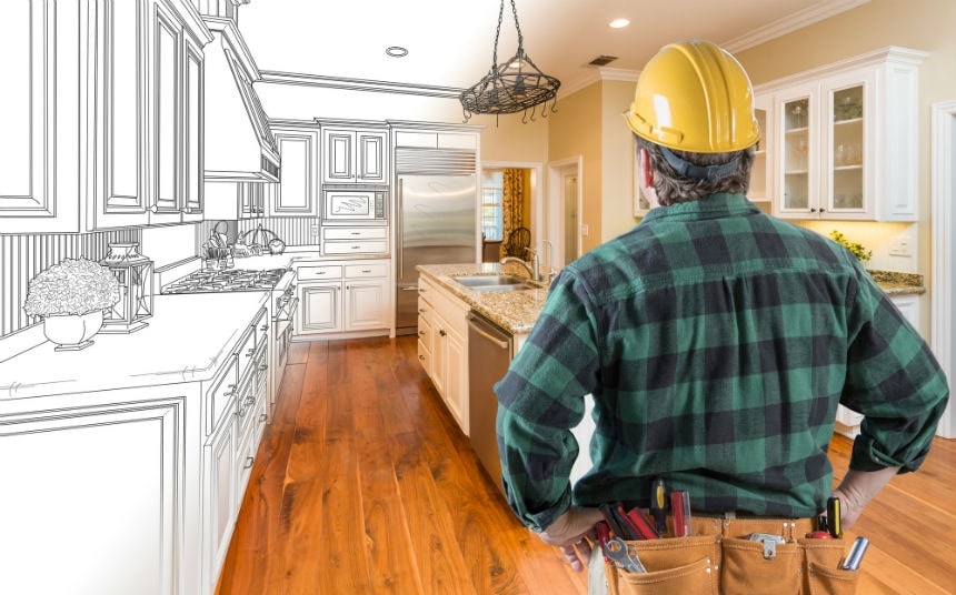 a contractor is looking some remodeling work
