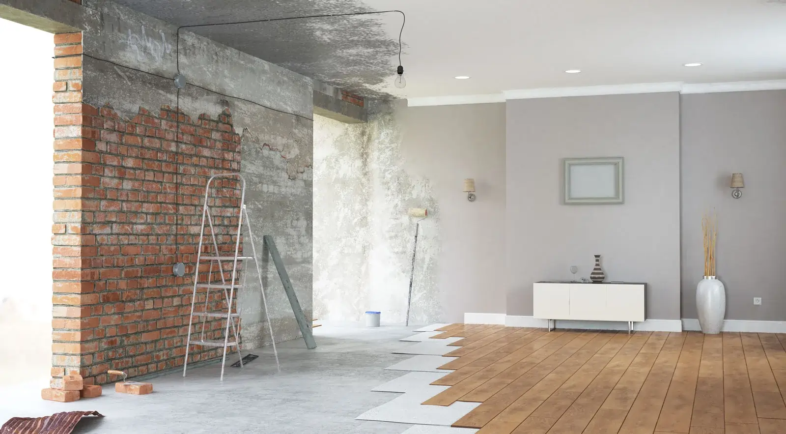 House remodeling process before and after