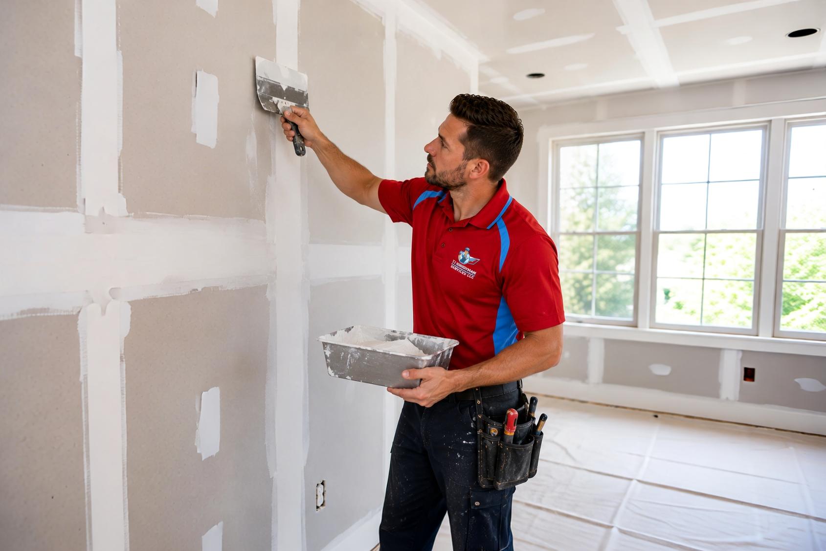 A worker is working for drywall finishing in orlando FL